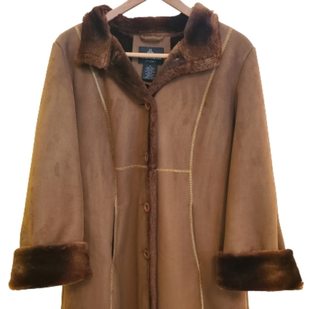 Dennis Basso Studio Faux Suede Womans Coat